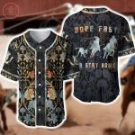 Team Roping Rope Fast Or Stay Home Baseball Jersey